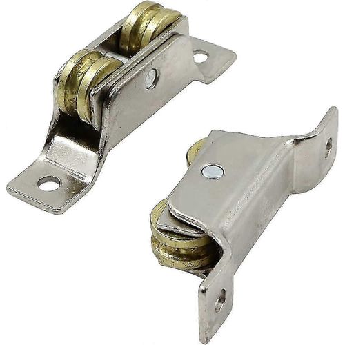 2pcs Roues De Porte Coulissante Deux Roues - Roulettes En Fer, Porte  Rainure Fixe Support Roue  Rainure En U