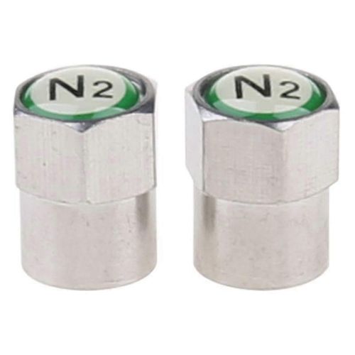 2pcs / Set Chrome Car Auto Tpms Valve Stem Cap N2 Nitrogen Tire Insert Cover