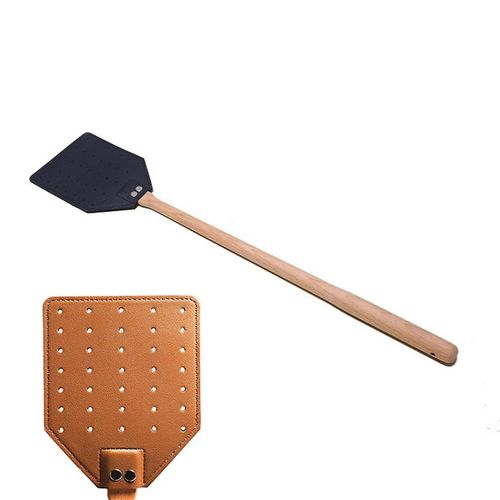 2pcs Tapette  Mouches En Cuir Avec Longue Poigne En Bois Robuste Tapette  Mouches Pour Tapette Rustique Intrieure Et Extrieure