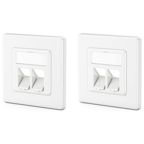 2X 2 Port Botier De Raccordement Lan Botier De Donnes Encastr Pour Modules Keystone Sortie Coude  45 Pour Modules Keystone Avec P. Ex. Rj45 Coaxial F Rj-11 Cinch Jack Toslin[GBP6272417]