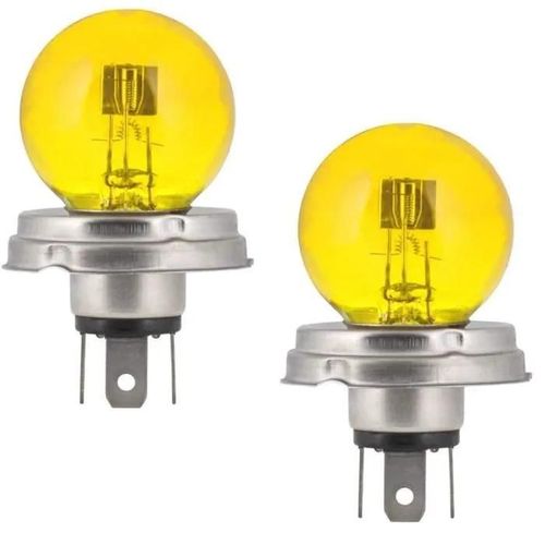 2x Ampoule 12v 45/40w P45t Jaune Voiture Ancienne Retro Vintage Double Filament Code Phare Eclairage Projecteur