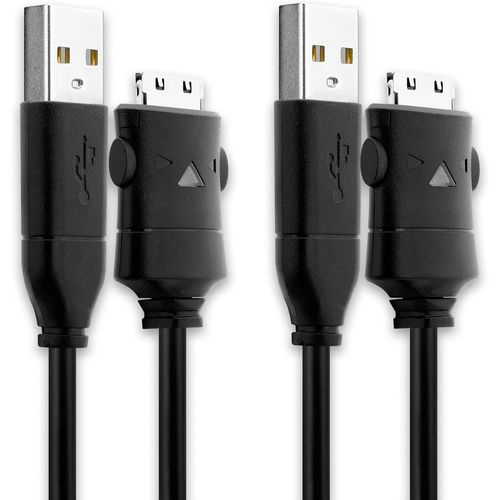 2X Cble USB Lecteur mp3 Data et Charge de 1.5m Compatible avec Samsung YP-K3 YP-K5 YP-P2 YP-P3 YP-Q1 YP-Q3 YP-R1 YP-S3 YP-S5 YP-T10 YP-T9 SUC-C2 24 Pin vers USB A 2.0 Noir Fil en PVC donnes