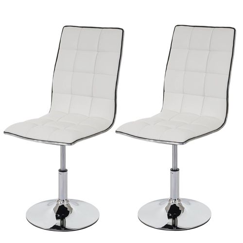 2x Chaise De Salle  Manger Hwc-C41, Fauteuil, Similicuir   Blanc