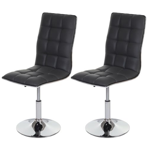 2x Chaise De Salle  Manger Hwc-C41, Fauteuil, Similicuir   Gris