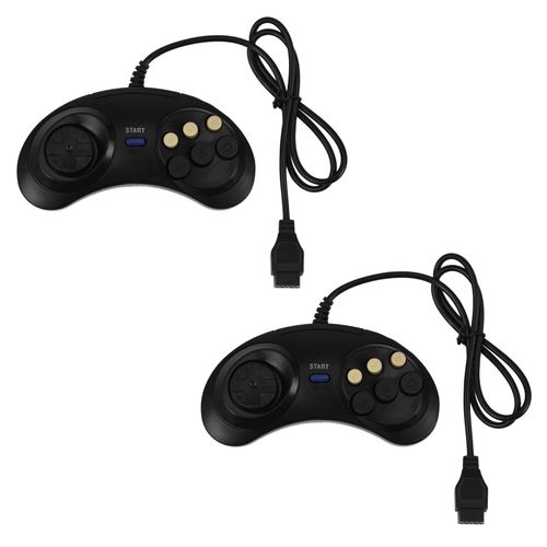 2x Classic Rtro 6 Boutons Filaire Poigne Contrleur De Gamepad Joystick Joypad Pour Md2 Pc Drive Accessoires