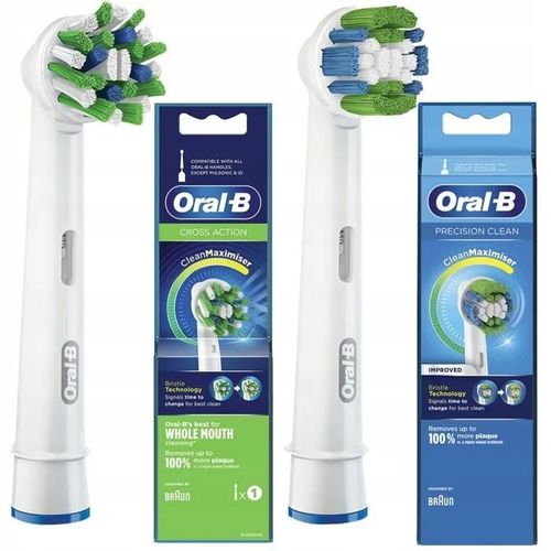 2x embouts de brosse  dents Oral-B CrossAction EB50AB + Oral-B Precision Clean EB20RB Clean Maximizer
