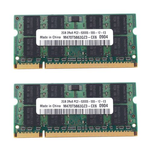 2x Mmoire Ram Ddr2 2 Go Pc2 5300 Ordinateur Portable Sodimm 667 Mhz 200 Broches
