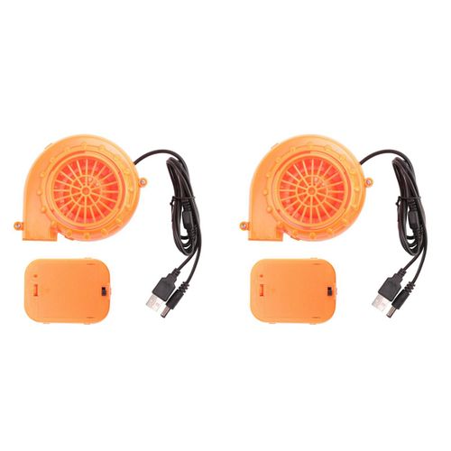 2x Mini Ventilateur Pour Costume De Ou Tte Mascotte Autre Ensemble Costumes Gonflable, Orange