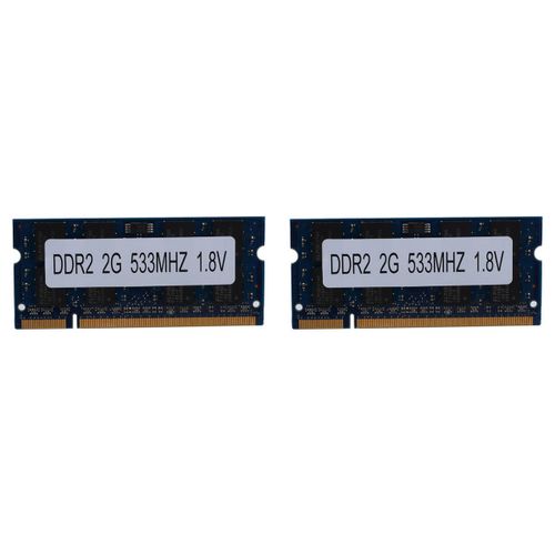 2X Mmoire pour Ordinateur Portable DDR2 2 Go Ram 533 Mhz PC2 4200 SODIMM 1,8 V 200 Broches pour Mmoire pour Ordinateur Portable AMD