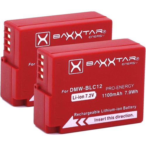 2X Pro - Compatible avec Batterie Panasonic DMW BLC12 E rel 1100mAh
