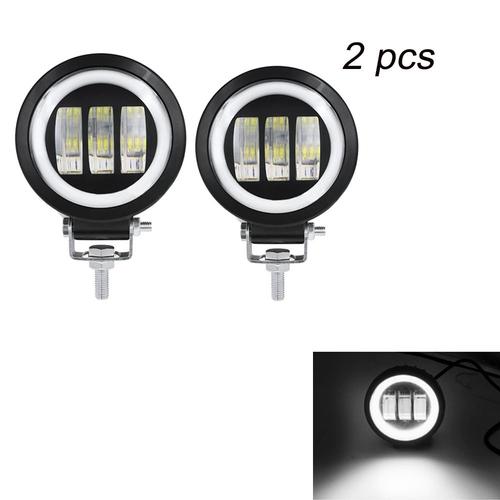 2x Rond Blanc - Projecteur Led  Lentille 6d De 5 Pouces, Pour Voiture, Rond, Carr, Lampe De Travail Portable, Camion, Conduite, Voiture, Moto, Atv 