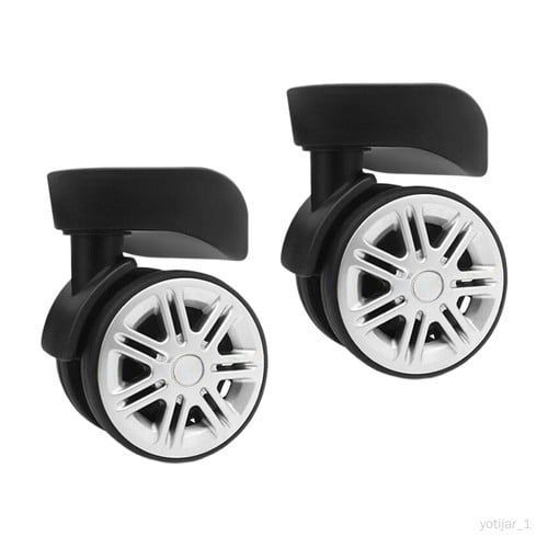 Lot De 2 Roues Pivotantes 360° Pour Valise - Rechange Universel Noir - Référence W044# - Garantie 1 An