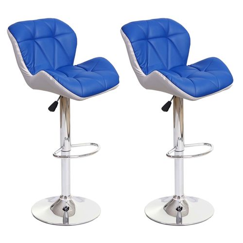 2x Tabourets De Bar Chaise De Comptoir Hauteur Rglable En Synthtique Bleu Cadre En Acier Chrom 04_0000112