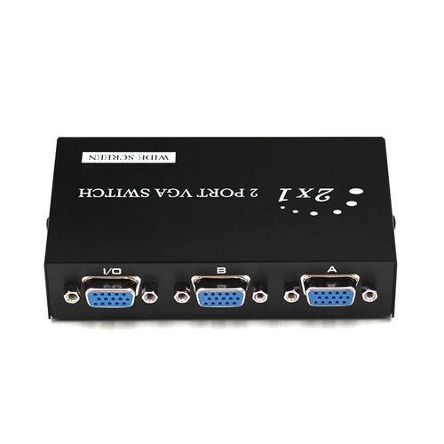 2x1 - Commutateur VGA 2 × 1, bote de commutation VGA 2 PC  1 moniteur, slecteur 2 Ports vido VGA avec bouton de slection pour ordinateur de bureau et portable