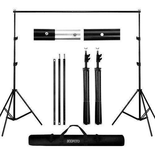 2x2 m Support de Fond Rglable, Professional pour Fond Studio Photo, Fonds Vert, Solide et Portable, Sac de Transport Inclus, Convient pour Photographie, Diffusion en Direct, Mariage, etc.