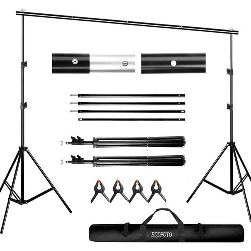 2x3 m Support de Fond Rglable, Professional pour Fond Studio Photo, Solide et Portable, Sac de Transport Inclus, Convient pour Photographie, Diffusion en Direct, Mariage, etc.