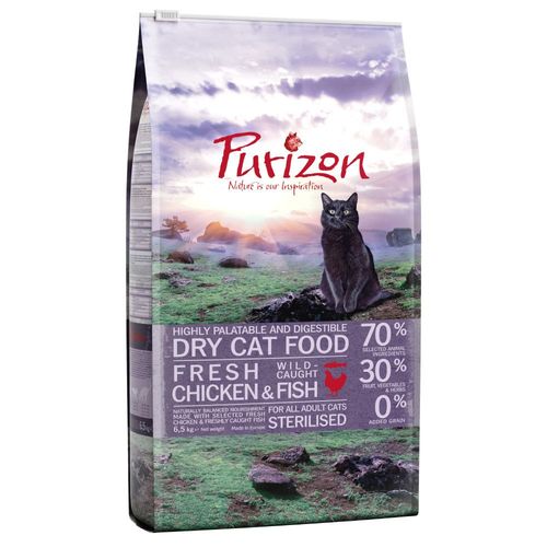 2x6,5kg Adult Sterilised Poulet, Poisson Sans Crales Purizon - Croquettes Pour Chat