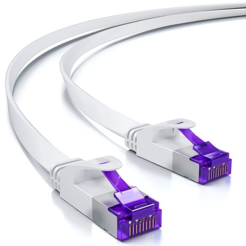 3,0M Cble Rseau Plat Cat7 (Cat 7 Avec 10 Gbit/S) Gigabits - Rj45 Ethernet Cble De Brassage Cble D'Installation Plat