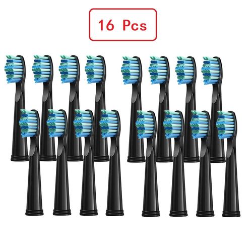 3/4/8/12/16 Pices Ttes De Brosse De Rechange Pour Seago Pour Fairywill Tte De Brosse  Dents lectrique Dupont Brosse  Poils Recharge Nettoyage Des Dents - Type 16 Pcs Black