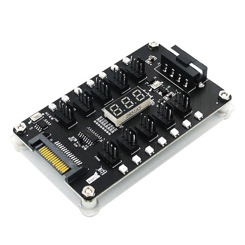 3/4 broches Pwm Fan 12V Alimentation 1  10 Splitter 10 Way Extension Hub Splitter