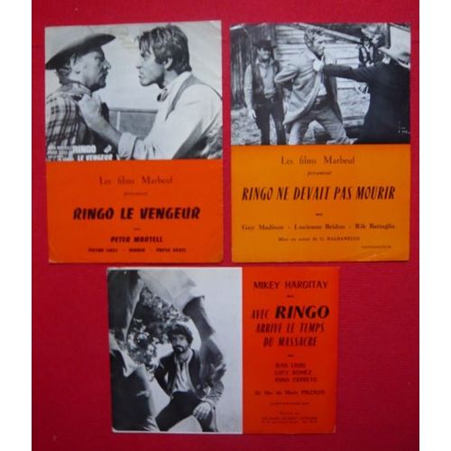 3 Affichettes Des Films Ringo  (1968) 