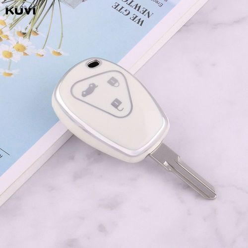 3 Boutons Blanc - Housse De Porte Cls  Distance En Tpu Pour Renault Megane Modus Espace Laguna Duster Logan Dacia Sandero Fluence Clio Kango