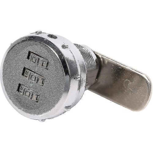 3 Digit Code Combination Cam Lock Silver Zinc Alloy Cabinet Security Password Coded Lock(0.5 9mm Iron Sheet Cabinet)