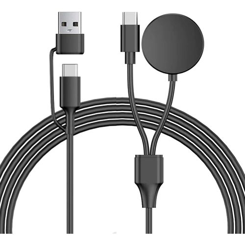3 En 1 Chargeur Sans Fil, Station De Charge Sans Fil Compatible Avec Galaxy Watch 6/6 Classic/5/5 Pro/4/3, Cble De Charge Usb C Compatible Avec Galaxy S23/S22/S21/S20/S20 Fe/10e (Noir)