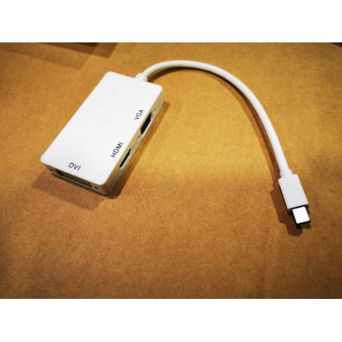 3 en 1 Thunderbolt Mini Display Port DP vers HDMI VGA DVI Cble adaptateur pour Mac