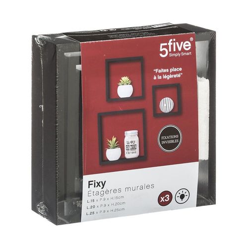 3 Etagres Murales Design Cube Fixy - Noir