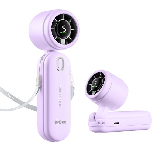 3 in 1 Portable Handheld Turbo Air Fan,4000mAh USB Rechargeable Personal Fan with 5 Speeds,Up to 12H Cooling,Essential for Travel!