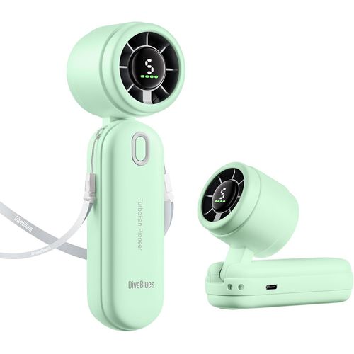 3 in 1 Portable Handheld Turbo Air Fan,4000mAh USB Rechargeable Personal Fan with 5 Speeds,Up to 12H Cooling,Essential for Travel.