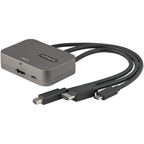 StarTech.com Adaptateur MultiPorts 3-en-1 vers HDMI - Convertisseur USB-C 4K 60Hz , HDMI/mDP vers HDMI pour Salles de Confrences