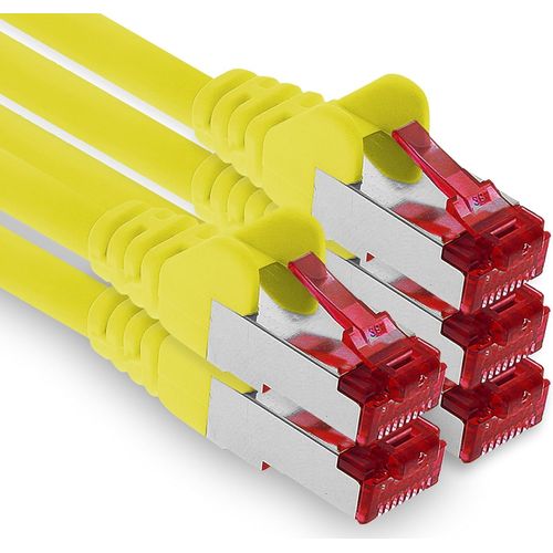 3 Mtres Cble Patch Cat6 S/Ftp Blindage Pimf Cble Rseau Cat.6 Rj45 Cble Ethernet Routeur Lan Dsl Commutateur Modem Panneau De Brassage - Jaune