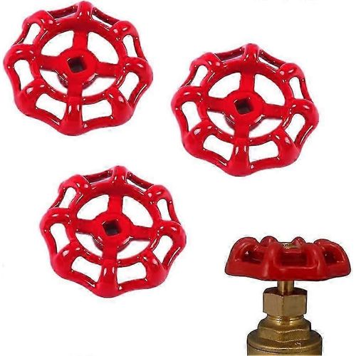 3 Pcs Robinet Poigne Robinet-Vanne Rouge Valve Volant Vanne Remplacement Robinet Poigne Valve Pour Robinet