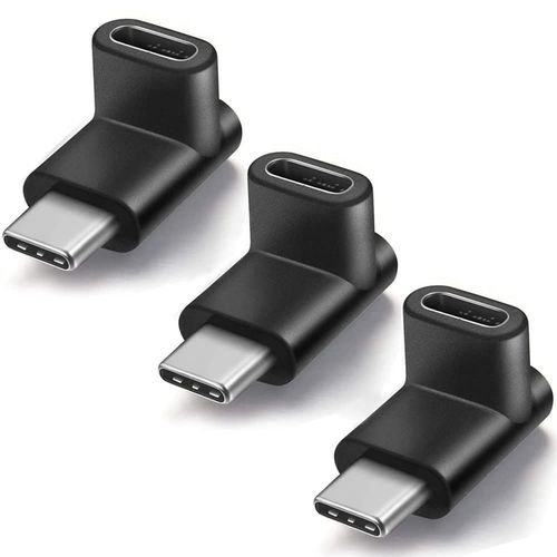 3 Pices Adaptateur USB-C Type C mle  Femelle  90 degrs,coud vers Le Haut et vers Le Bas,Extension USB-C USB 3.1 Type-C pour Tablette,tlphone Portable,Ordinateur Portable
