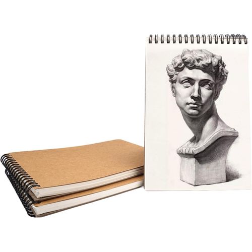3 Pices Carnet Dessin Sketchbook A5 Sans Acide Carnet De Dessin 160gsm 14.8*21cm, Reliure Spirale Cahier De Dessin Carnet Papier Croquis, Carnet Cartonn Avec Couverture Rigide 30 Feuilles/60 Pages