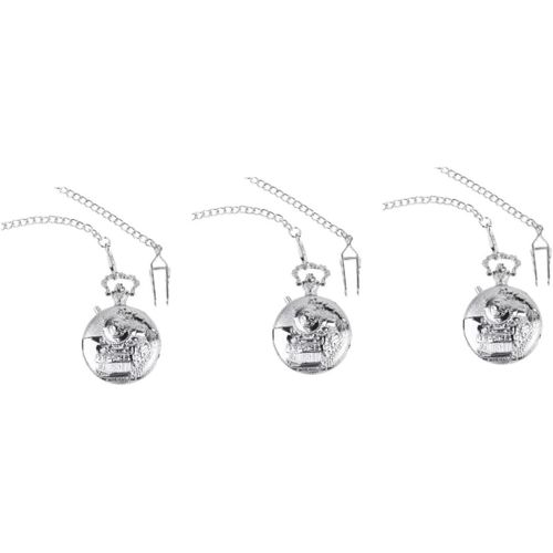 3 Pices Montre De Poche Montre Gousset Ancienne Montres Numriques Pour Femmes Montre Steampunk Montres Pour Hommes Montre Numrique Montre Dcorative De Vtements Silver