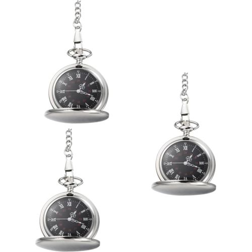 3 Pices Montre De Poche Montres Pour Hommes Montre Numrique Montres De Poche Pour Hommes Avec Chane Montre Gousset Ancienne Montre Fob Rtractable Chane De Poche Silver
