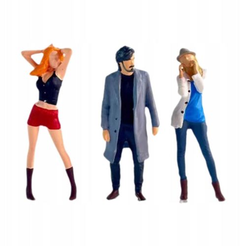 3 Pices Personnages Dans Des Trains  L'chelle 1/64 Architecture Personnes Noir Gris Blanc