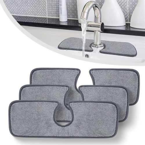 3 Pices, Protection Anti-claboussures Rutilisable En Microfibre, Attrape-Gouttes En Microfibre Derrire Le Robinet