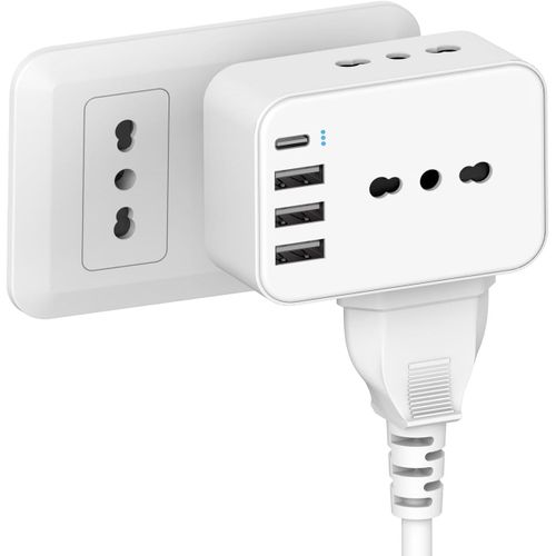 3 prises multiples prises multiprise avec adaptateur Schuko prise USB multiple prise USB multiprise prise Schuko prise lectrique prise Schuko adaptateur USB C USB blanc 7-en-1 trois USBA et.[G1434]