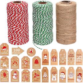 Ficelle de Coton Corde de Corde de Noël pour Emballage de Cadeaux Arts  Artisanat Décorations de