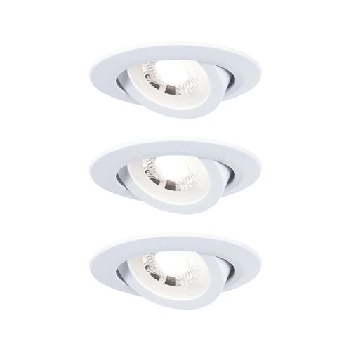 3 Spots Encastrables Paulmann Led Intgre 3000k Ip20 3x580lm Rond Orientable Blanc Dpoli Paulmann