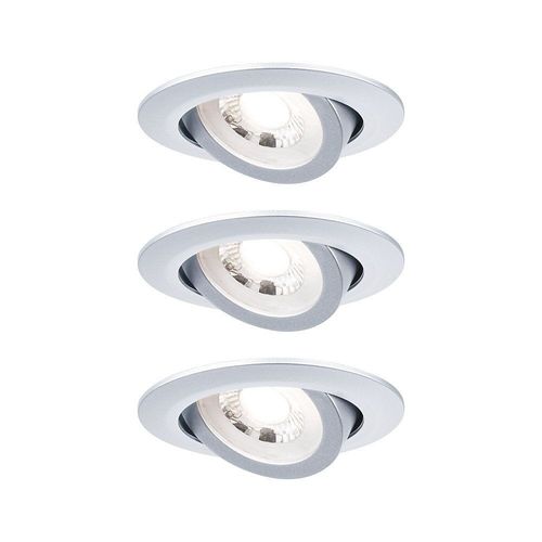 3 Spots Encastrables Paulmann Led Intgre 3000k Ip20 3x580lm Rond Orientable Chrom Paulmann