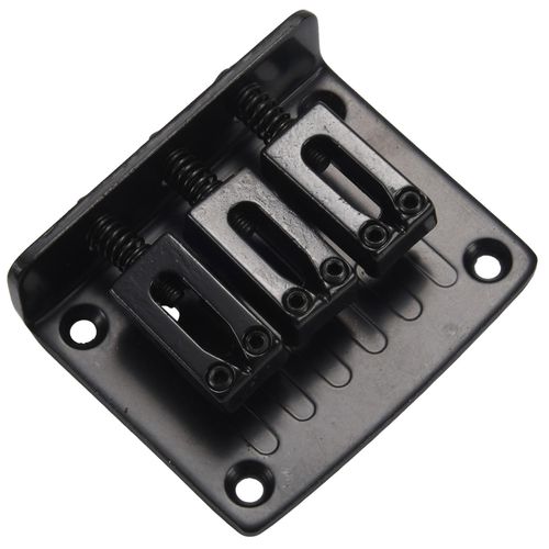 3-String Black Top Loading Hard-Tail Bridge For Cigar Box Guitars & More