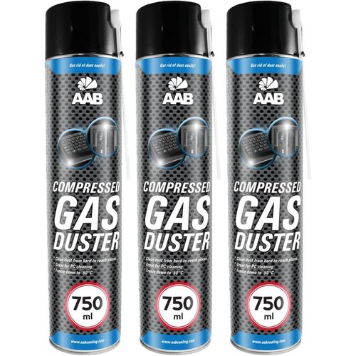 3 x Bombe a Air Comprim 750ml,Prparation en Spray,Sans Odeur Nettoyage PC,Enlever la Poussire,Bombe d'Air Sec,Arosol de Rendement lev,Computer Cleaner,Ne Contient Pas de Fron