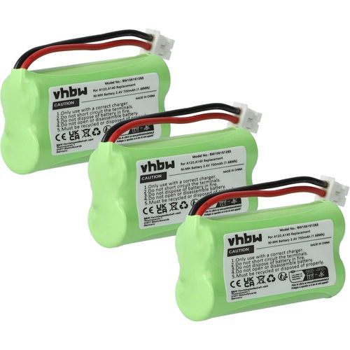 3 x Fixed Phone Batteries (NiMH,700mAh,2.4V) Compatible with Siemens Gigaset A260 Trio,A265,A345