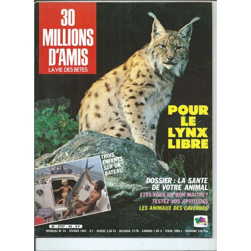 30 Millions D'amis 01/02/1982 Stphane Collaro & Jean-Pierre Allaux, Jean Amadou, Trois Enfants Sur Un Bateau Avec Les Perret, Requin Chagrin, Pour La Rintroduction Du Linx, Marlyse De La Grange