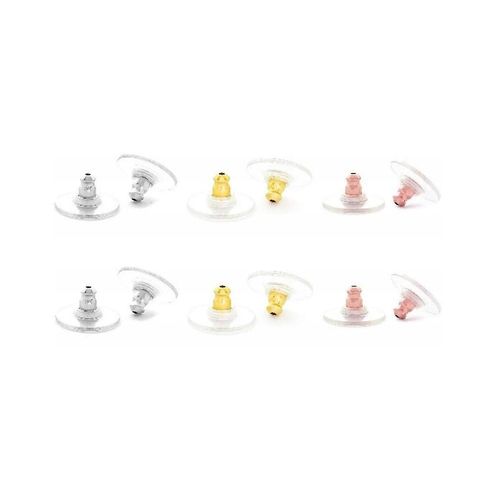 30 Paires De Fermoirs De Boucles D'oreilles En Argent, Or Et Or Rose. Dos En Plastique Confortables Et SCurisS Pour Remplacer Les Dos En MTal.